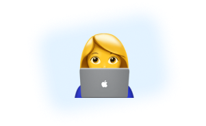 person in front of a laptop