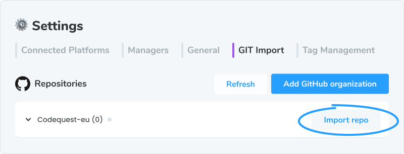 Import repositories into HAY